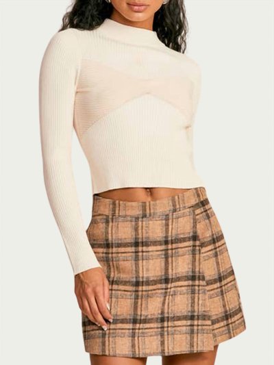 Lush Corset Ribbed-Knit Mock Neck Top product