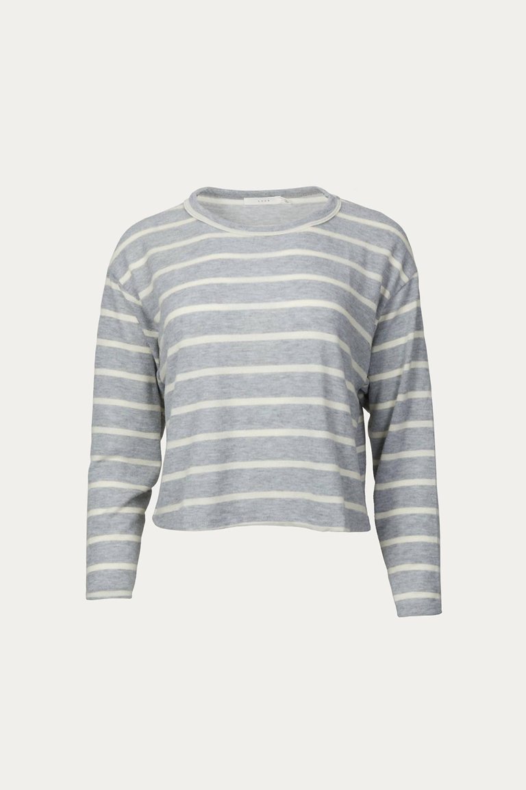 Cropped Striped Top - Heather Grey/Cream