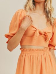 Cropped Sweetheart Top - Tangerine