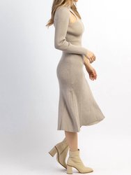 Cutout Knit Midi Dress