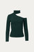 Cutout Turtleneck Top - Emerald Green