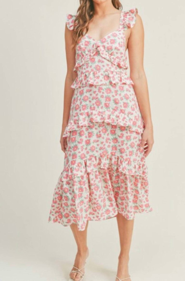 Floral Midi Dress - Pink