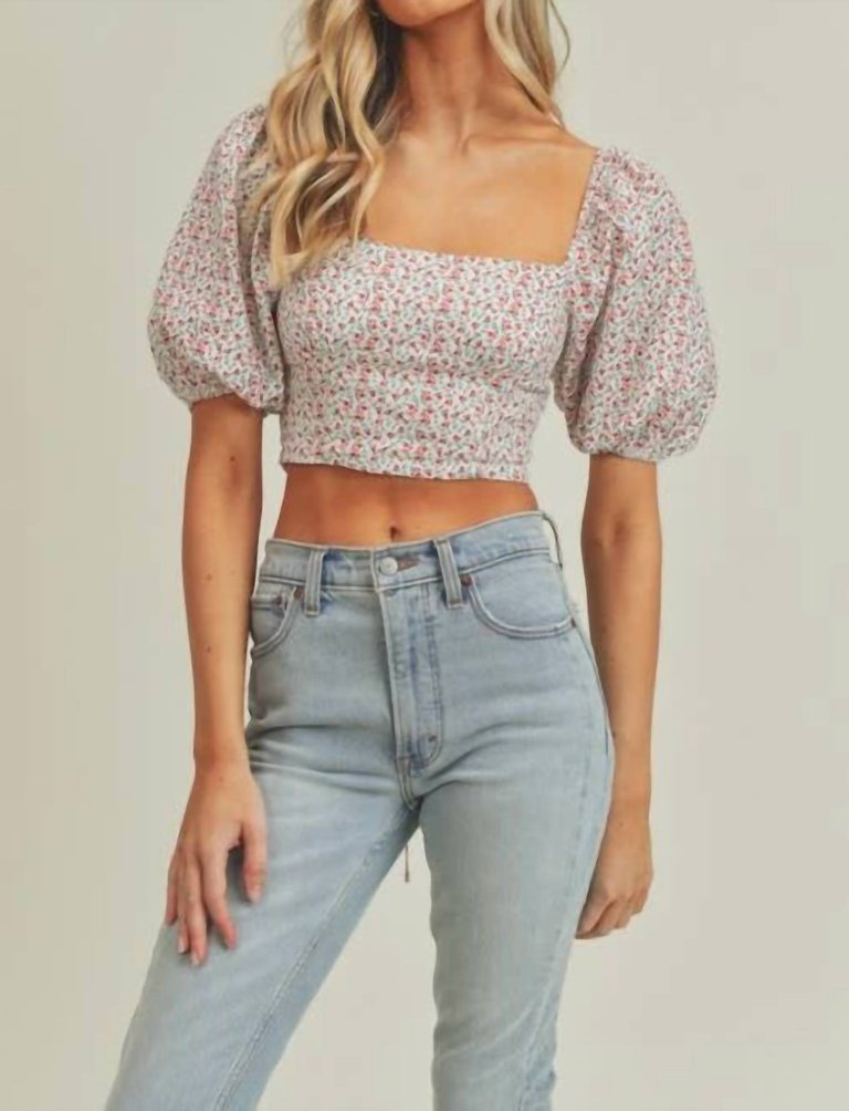 Floral Print Crop Top - Multi