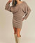 Knit Long Sleeve Sweater Dress - Latte