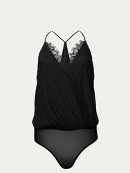 Lace-Trimmed Bodysuit - Black