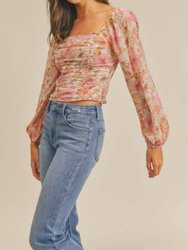 Mauve Multi Floral Top - Mauve