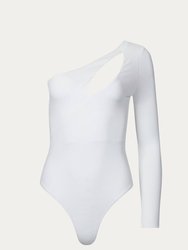 One-Sleeve Cutout Bodysuit - Off White