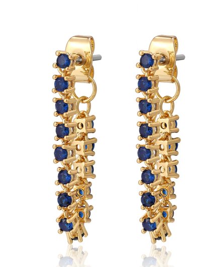 Luv AJ Ballier Chain Studs - Blue Sapphire Gold product