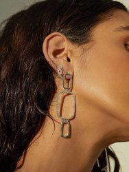 Blair Chain Statement Earrings - Silver