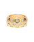 Checkerboard Cigar Band Ring - Gold - Gold