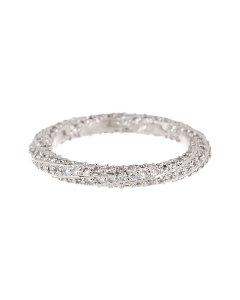 Pave Twisted Ring - Silver