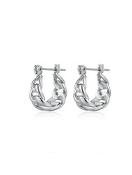 The Mini Louis Chain Hoops Earrings - Silver