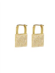 The Pave Padlock Earrings - Gold