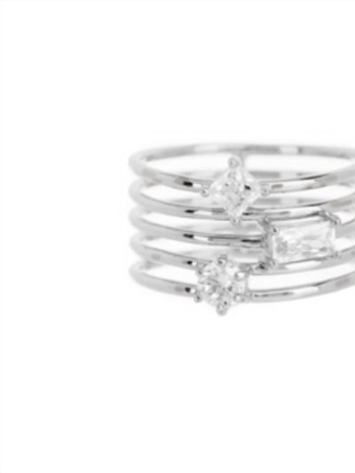 Luv AJ Triple Stone Stack Ring In Silver product