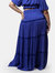 Mazarine Blue Aisha Tiered Maxi Skirt