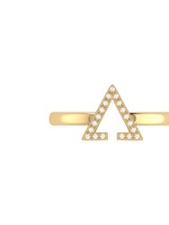 Aim High Open Triangle Diamond Ring In 14K Yellow Gold Vermeil On Sterling Silver