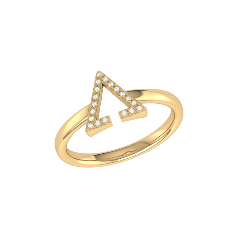 Aim High Open Triangle Diamond Ring In 14K Yellow Gold Vermeil On Sterling Silver - Yellow Gold