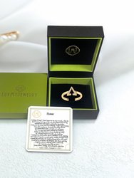 Aim High Open Triangle Diamond Ring In 14K Yellow Gold Vermeil On Sterling Silver