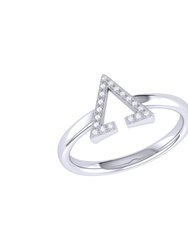 Aim High Open Triangle Diamond Ring In Sterling Silver - Silver