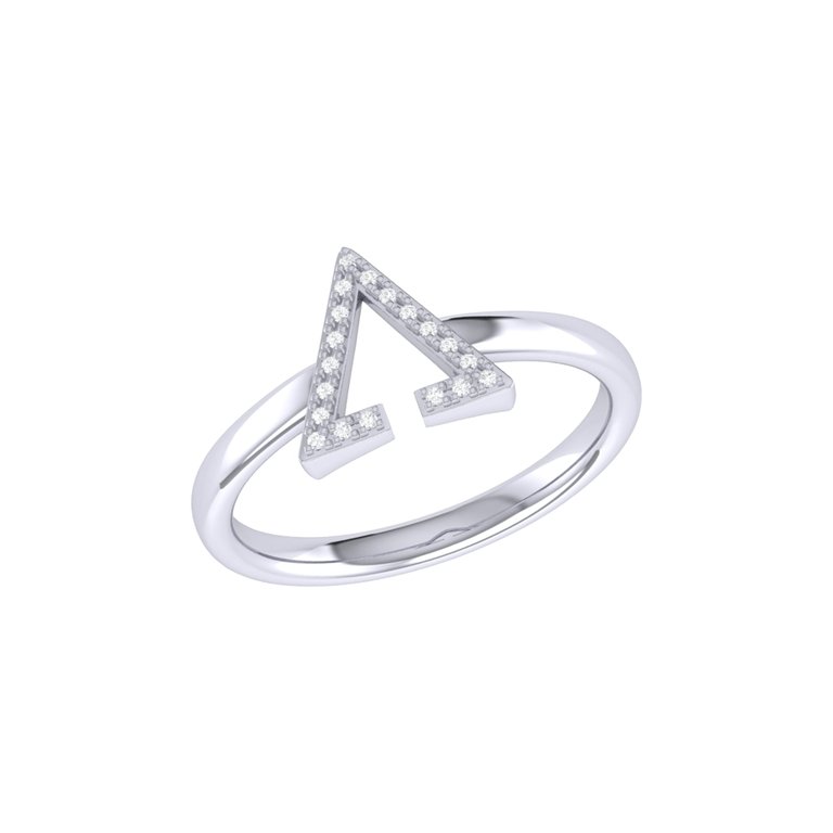 Aim High Open Triangle Diamond Ring In Sterling Silver - Silver