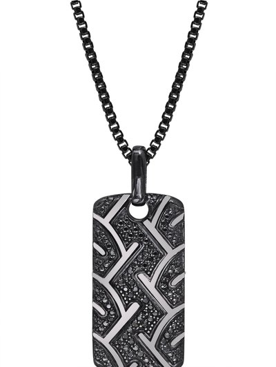 LuvMyJewelry American Muscle Black Rhodium Plated Sterling Silver Tire Tread Black Diamond Tag product