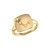 Aries Ram Diamond Constellation Signet Ring In 14K Yellow Gold Vermeil On Sterling Silver