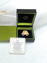Aries Ram Diamond Constellation Signet Ring In 14K Yellow Gold Vermeil On Sterling Silver