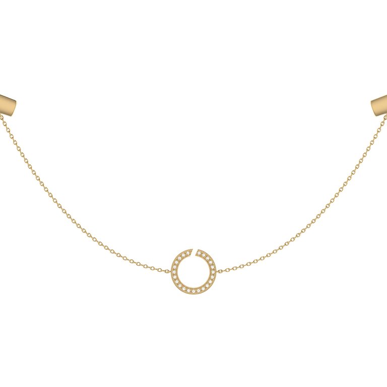 Avani Skyline Geometric Layered Diamond Necklace In 14K Yellow Gold Vermeil On Sterling Silver - Yellow Gold