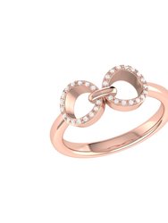 Binoculars Infinity Diamond Ring In 14K Rose Gold Vermeil On Sterling Silver - Rose Gold