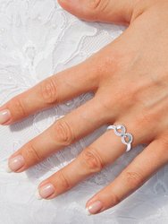 Binoculars Infinity Diamond Ring in Sterling Silver