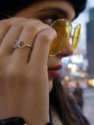 Binoculars Infinity Diamond Ring in Sterling Silver