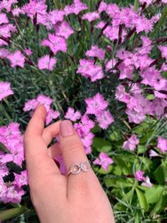 Binoculars Infinity Diamond Ring in Sterling Silver