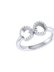 Binoculars Infinity Diamond Ring in Sterling Silver - Silver
