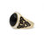 Black Onyx Stone Signet Ring in 14K Yellow Gold Plated Sterling Silver with Enamel