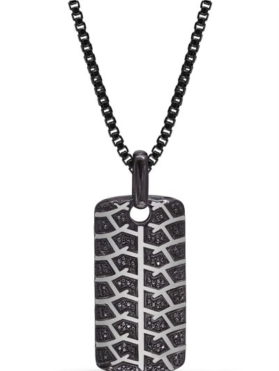 LuvMyJewelry Born Drifter Black Rhodium Plated Sterling Silver Tire Tread Black Diamond Tag product