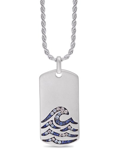 LuvMyJewelry Breaking Waves Sterling Silver Blue Sapphire & Topaz Stone Tag product