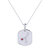 Cancer Crab Ruby & Diamond Constellation Tag Pendant Necklace in Sterling Silver - Silver