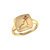 Capricorn Goat Garnet & Diamond Constellation Signet Ring in 14K Yellow Gold Vermeil on Sterling Silver - Gold