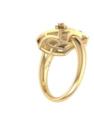 Capricorn Goat Garnet & Diamond Constellation Signet Ring in 14K Yellow Gold Vermeil on Sterling Silver