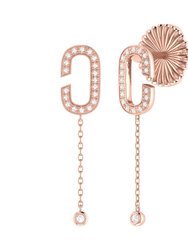 Celia C Diamond Drop Earrings in 14K Rose Gold Vermeil on Sterling Silver - Rose Gold