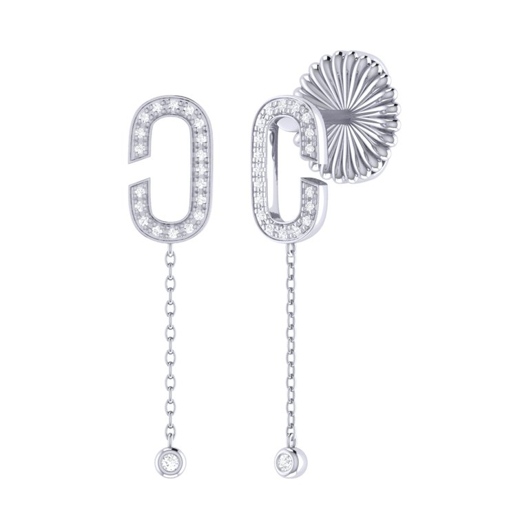 Celia C Diamond Drop Earrings In Sterling Silver - Silver