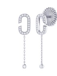 Celia C Diamond Drop Earrings In Sterling Silver - Silver