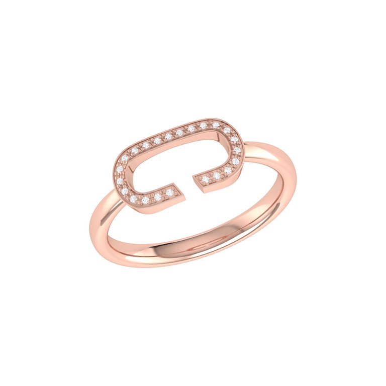Celia C Diamond Ring in 14K Rose Gold Vermeil on Sterling Silver - Rose Gold