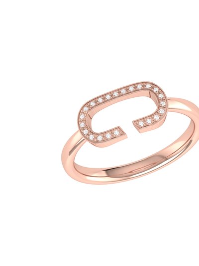 LuvMyJewelry Celia C Diamond Ring in 14K Rose Gold Vermeil on Sterling Silver product