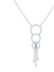 Chandelier Circle Trio Bolo Adjustable Diamond Lariat Necklace in Sterling Silver - Silver
