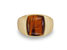 Chatoyant Yellow Tiger Eye Signet Ring in 14K Yellow Gold Plated Sterling Silver - Gold