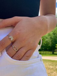 City Arches Square Diamond Ring In Sterling Silver