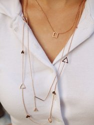 Crane Lariat Bolo Adjustable Triangle Diamond Necklace in 14K Rose Gold Vermeil on Sterling Silver