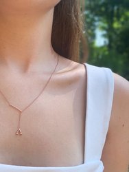 Crane Lariat Bolo Adjustable Triangle Diamond Necklace in 14K Rose Gold Vermeil on Sterling Silver