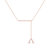 Crane Lariat Bolo Adjustable Triangle Diamond Necklace in 14K Rose Gold Vermeil on Sterling Silver - Rose Gold